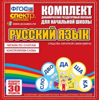 Динамические раздаточные пособия. Русский язык (веера). Читаем по слогам (слоги из двух букв). Конструируем слова (слоги из двух и трех букв). - fgospostavki.ru - Ижевск