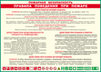 Таблица "Пожарная безопасность. Правила поведения при пожаре" (100х140 сантиметров, винил) - fgospostavki.ru - Ижевск