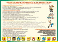 Таблица "Общие правила безопасности на уроках труда" (100х140 сантиметров, винил) - fgospostavki.ru - Ижевск