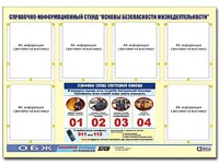 Стенд информационный "Основы безопасности жизнедеятельности" (80*110, 6 карманов) - fgospostavki.ru - Ижевск