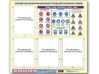 Стенд информационный "Правила техники безопасности в кабинете химии" (80х75, 4 кармана) - fgospostavki.ru - Ижевск