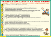 Таблица "Правила безопасности на уроке физики" (100х140 сантиметров, винил) - fgospostavki.ru - Ижевск