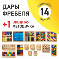 Игровой набор Дары Фребеля 14 модулей с методическим пособием (1 книга) - fgospostavki.ru - Ижевск