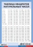Таблица квадратов натуральных чисел от 1 до 100 (винил) - fgospostavki.ru - Ижевск