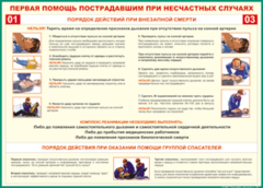 Таблица "Порядок действий при внезапной смерти" (100х140 сантиметров, винил) - fgospostavki.ru - Ижевск