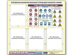 Стенд информационный "Правила техники безопасности в кабинете химии" (80х75, 4 кармана) - fgospostavki.ru - Ижевск