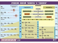 Таблица демонстрационная "Сравнение понятий изомер и гомолог" (винил 100x140) - fgospostavki.ru - Ижевск