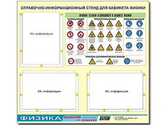 Стенд информационный "Правила техники безопасности в кабинете физики" (75*70, 3 кармана) - fgospostavki.ru - Ижевск