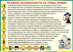 Таблица "Правила безопасности на уроке химии" (100х140 сантиметров, винил) - fgospostavki.ru - Ижевск