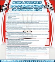Стенд "Техника безопасности занятий по спортивным играм" - fgospostavki.ru - Ижевск
