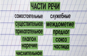 Набор магнитных карточек "Части речи" (фон зелёный) - fgospostavki.ru - Ижевск