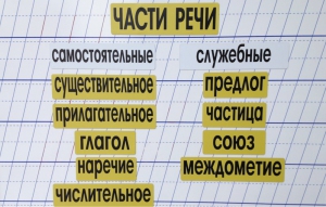 Набор магнитных карточек "Части речи" (фон жёлтый) - fgospostavki.ru - Ижевск