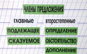 Набор магнитных карточек "Члены предложения" (фон зелёный) - fgospostavki.ru - Ижевск