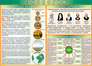 Таблица "Экология. Определения и история" (100х140 сантиметров, винил) - fgospostavki.ru - Ижевск