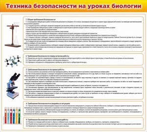 Стенд "Техника безопасности на уроках биологии" Вариант 2 - fgospostavki.ru - Ижевск