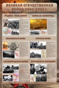 Стенд "Великая отечественная война (битвы)" - fgospostavki.ru - Ижевск