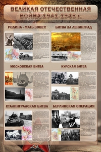Стенд "Великая Отечественная война" (битвы) - fgospostavki.ru - Ижевск