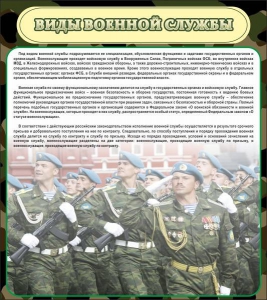 Стенд "Виды военной службы" - fgospostavki.ru - Ижевск