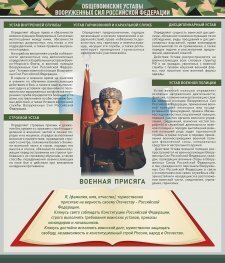 Стенд "Уставы. Закон военной службы. Военная присяга" - fgospostavki.ru - Ижевск