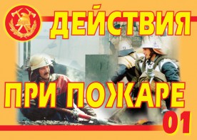 Комплект плакатов "Действия при пожаре" - fgospostavki.ru - Ижевск
