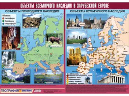 Таблица демонстрационная "Объекты всемирного наследия в Зарубежной Европе" (винил 100*140) - fgospostavki.ru - Ижевск