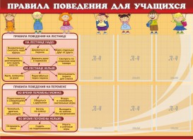 Стенд "Правила поведения для учащихся" - fgospostavki.ru - Ижевск