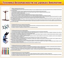 Стенд "Техника безопасности на уроках биологии" Вариант 2 - fgospostavki.ru - Ижевск